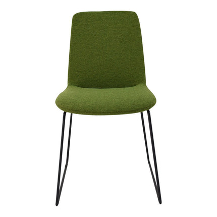 Set of Two Green and Black Velvet Dining Side Chairs HomeRoots