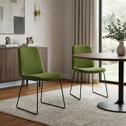 Set of Two Green and Black Velvet Dining Side Chairs HomeRoots