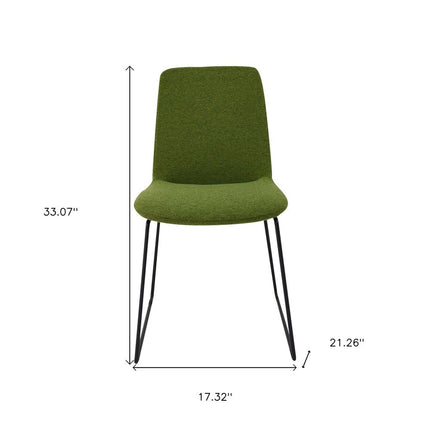 Set of Two Green and Black Velvet Dining Side Chairs HomeRoots