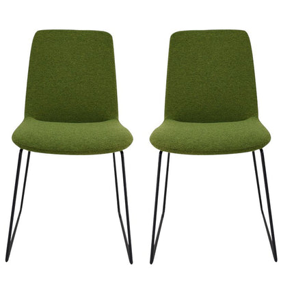 Set of Two Green and Black Velvet Dining Side Chairs HomeRoots