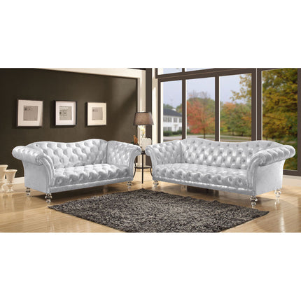 ACME 52780 Dixie Sofa, Metallic Silver