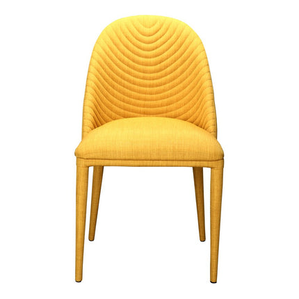 Set of Two Yellow Fabric Dining Side Chairs HomeRoots