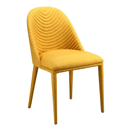 Set of Two Yellow Fabric Dining Side Chairs HomeRoots