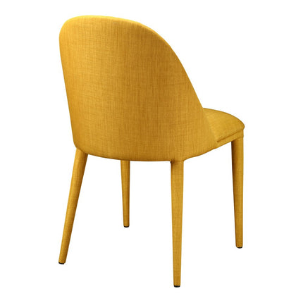 Set of Two Yellow Fabric Dining Side Chairs HomeRoots