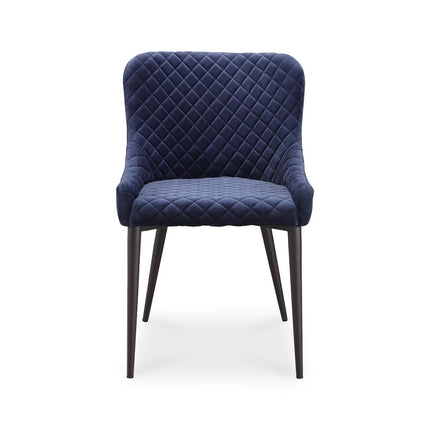 Dark Blue and Black Tufted Velvet Dining Side Chair HomeRoots
