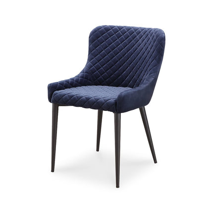 Dark Blue and Black Tufted Velvet Dining Side Chair HomeRoots