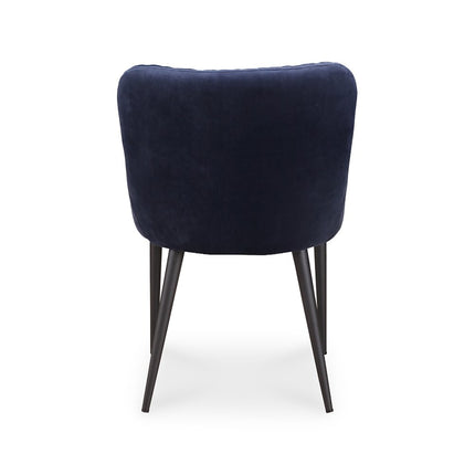 Dark Blue and Black Tufted Velvet Dining Side Chair HomeRoots