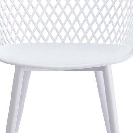 Set of Two White Heavy Duty Plastic Dining Arm Chairs HomeRoots