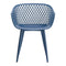 Set of Two Blue Heavy Duty Plastic Dining Arm Chairs HomeRoots