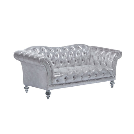 ACME 52781 Dixie Loveseat, Metallic Silver