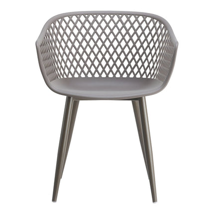 Set of Two Gray Heavy Duty Plastic Dining Arm Chairs HomeRoots