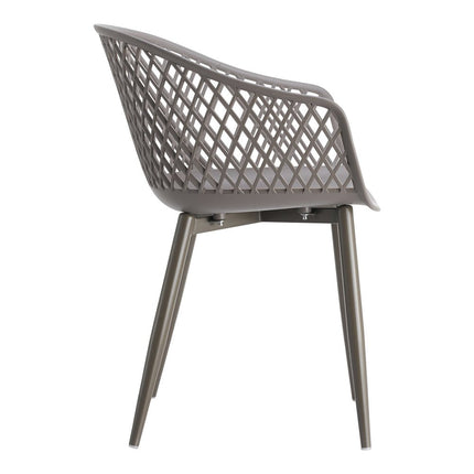 Set of Two Gray Heavy Duty Plastic Dining Arm Chairs HomeRoots