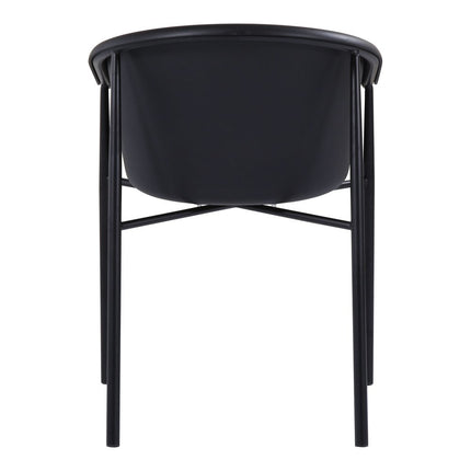 Set of Two Black Metal and Heavy Duty Plastic Dining Arm Chairs HomeRoots