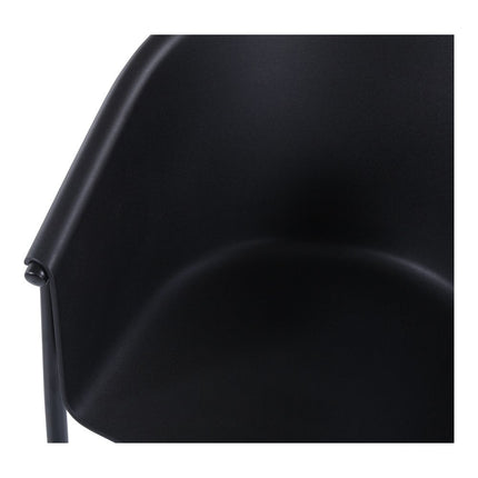 Set of Two Black Metal and Heavy Duty Plastic Dining Arm Chairs HomeRoots