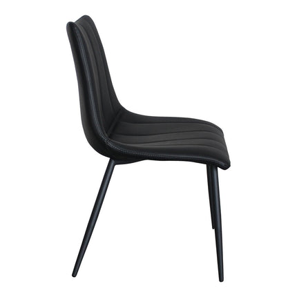 Set of Two Black Faux Leather Dining Side Chairs HomeRoots