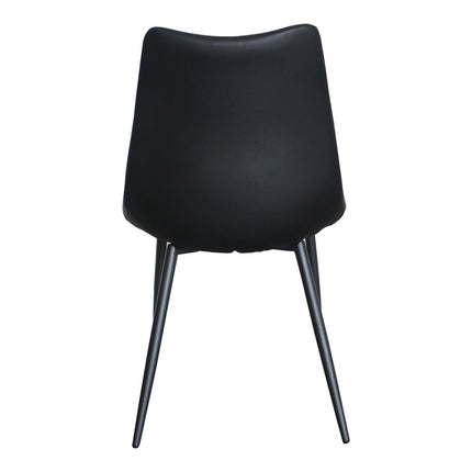 Set of Two Black Faux Leather Dining Side Chairs HomeRoots