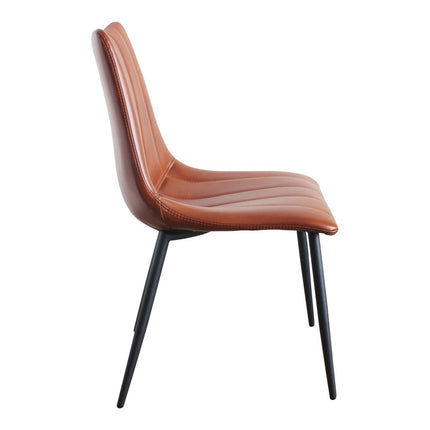 Set of Two Brown and Black Faux Leather Dining Side Chairs HomeRoots