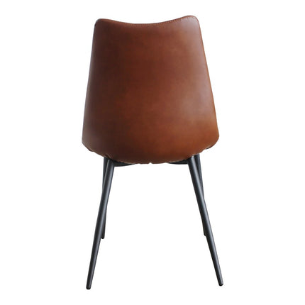 Set of Two Brown and Black Faux Leather Dining Side Chairs HomeRoots