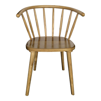 Set of Two Brown Solid Wood Windsor Back Dining Side Chairs HomeRoots