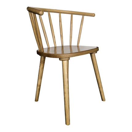 Set of Two Brown Solid Wood Windsor Back Dining Side Chairs HomeRoots