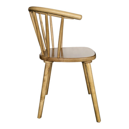 Set of Two Brown Solid Wood Windsor Back Dining Side Chairs HomeRoots