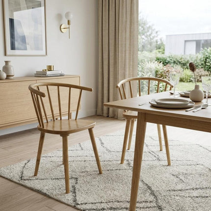 Set of Two Brown Solid Wood Windsor Back Dining Side Chairs HomeRoots