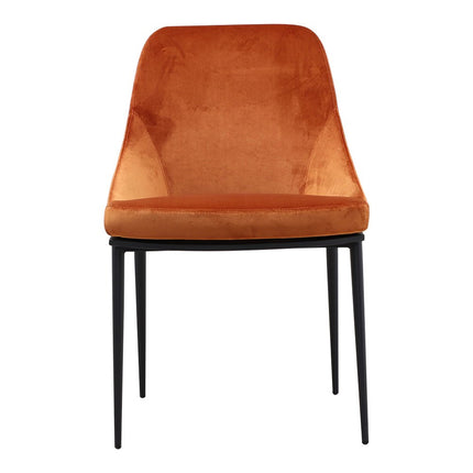Set of Two Amber and Black Velvet Dining Side Chairs HomeRoots