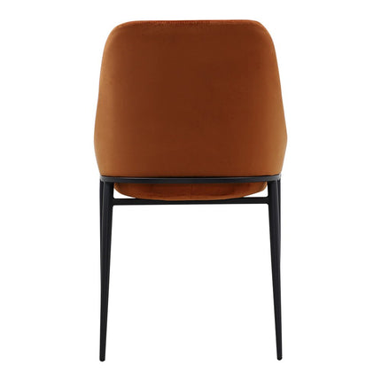 Set of Two Amber and Black Velvet Dining Side Chairs HomeRoots