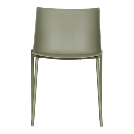 Set of Two Green Heavy Duty Plastic Outdoor Dining Chairs HomeRoots