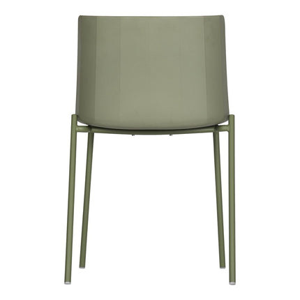 Set of Two Green Heavy Duty Plastic Outdoor Dining Chairs HomeRoots