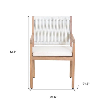 Natural Faux Leather Dining Arm Chair HomeRoots