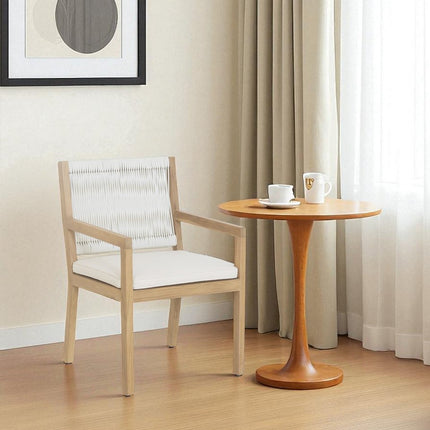 Natural Faux Leather Dining Arm Chair HomeRoots
