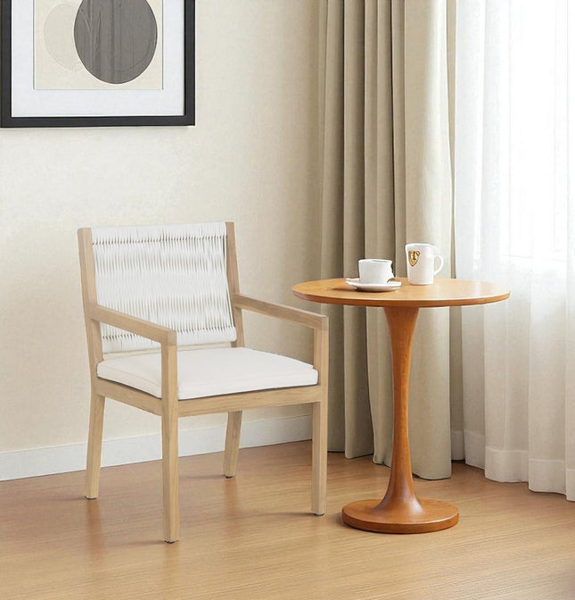 Natural Faux Leather Dining Arm Chair HomeRoots
