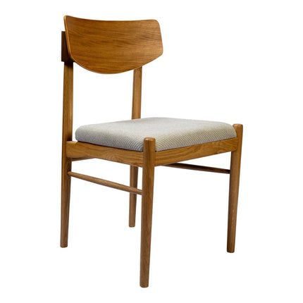 Off White and Natural Fabric Open Back Dining Side Chair HomeRoots