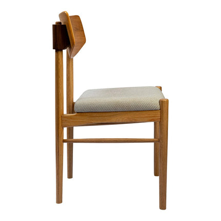 Off White and Natural Fabric Open Back Dining Side Chair HomeRoots