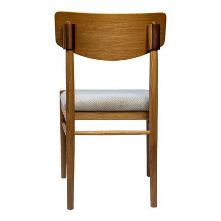 Off White and Natural Fabric Open Back Dining Side Chair HomeRoots