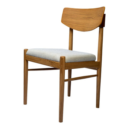 Off White and Natural Fabric Open Back Dining Side Chair HomeRoots