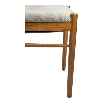 Off White and Natural Fabric Open Back Dining Side Chair HomeRoots