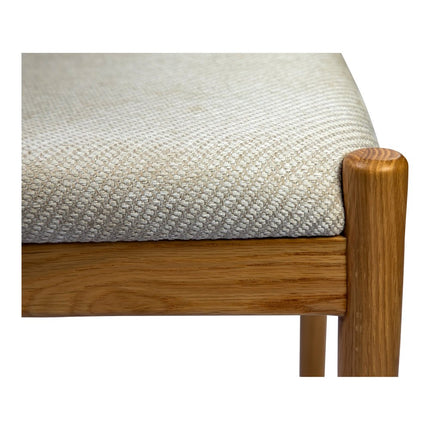 Off White and Natural Fabric Open Back Dining Side Chair HomeRoots