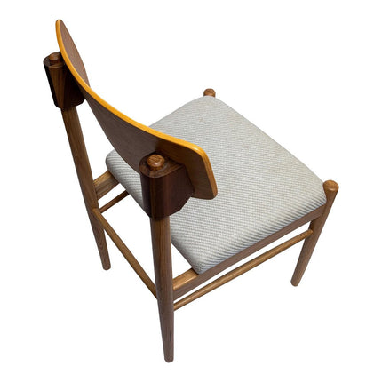 Off White and Natural Fabric Open Back Dining Side Chair HomeRoots