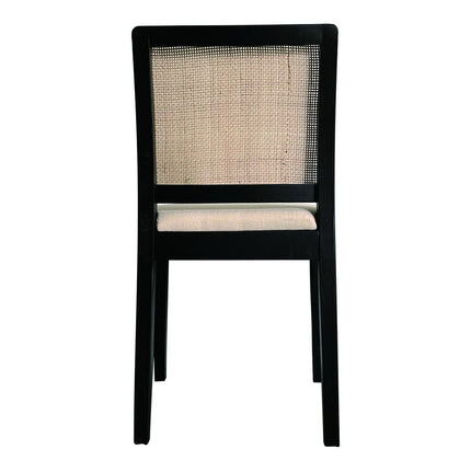 Set of Two Black Fabric Dining Side Chairs HomeRoots