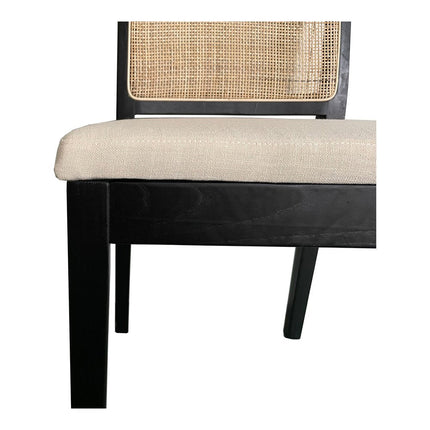 Set of Two Black Fabric Dining Side Chairs HomeRoots