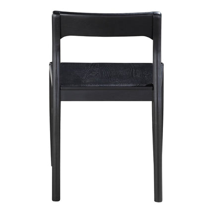 Set of Two Black Solid Wood Open Back Dining Side Chairs HomeRoots