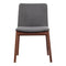 Set of Two Gray and Brown Fabric Dining Side Chairs HomeRoots
