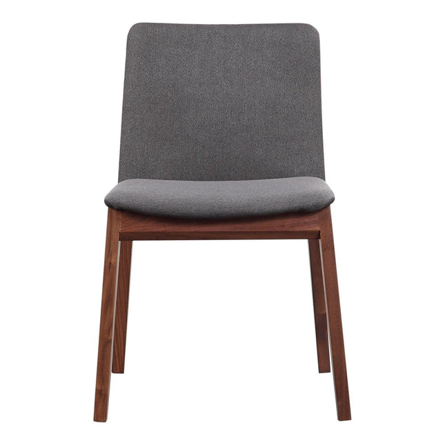 Set of Two Gray and Brown Fabric Dining Side Chairs HomeRoots