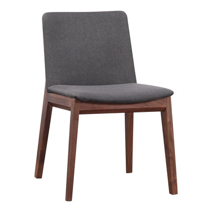 Set of Two Gray and Brown Fabric Dining Side Chairs HomeRoots