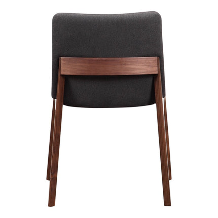 Set of Two Gray and Brown Fabric Dining Side Chairs HomeRoots