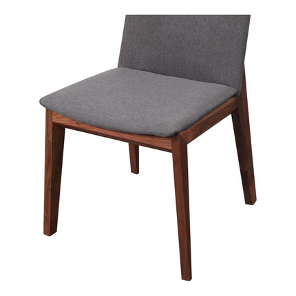 Set of Two Gray and Brown Fabric Dining Side Chairs HomeRoots
