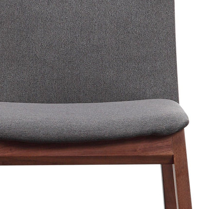 Set of Two Gray and Brown Fabric Dining Side Chairs HomeRoots