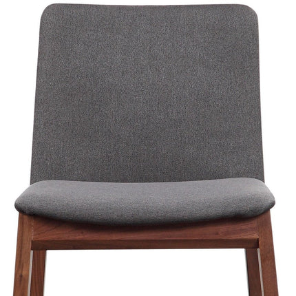 Set of Two Gray and Brown Fabric Dining Side Chairs HomeRoots